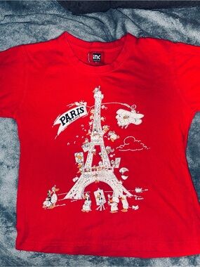 Kids' Red Paris Eiffel Tower Graphic Tee by